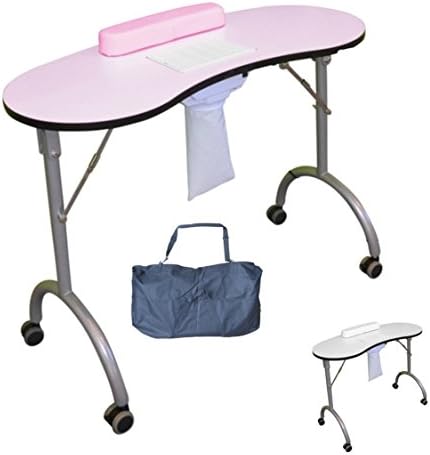 Polironeshop Manes Table Folding Workstation for Reconstruction, Nail Art Manicure With Aspirator and Wrist Rest Beauticians, X