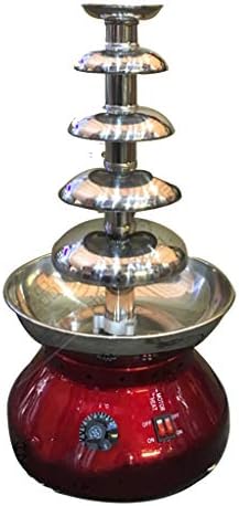 Five-Layer Chocolate Fountain, Commercial Chocolate Waterfall Fountain Hot Pot Machine, Stainless Steel Rotating Temperature Control Chocolate Melting Spray Tower