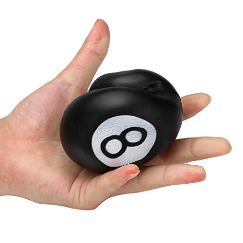 Mikilon Pack of 2 Squishies Slow Rising | Billiard Ball Number 8 Squishies Jumbo Scented | Stress Reliever Mega Squishies | Anxiety Relief Squishy Toys for Boys, Girls, Kids and Adults (Black)