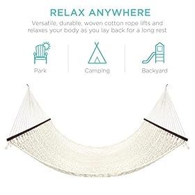 Best Choice Products 2-Person Double Hammock, Outdoor Woven Cotton Rope Hammocks for Backyard, Patio w/ Spreader Bars… 41x4T2%2BVKnL