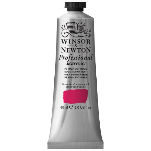 Winsor & Newton Professional Acrylic Color Paint, 60ml Tube, Permanent Rose