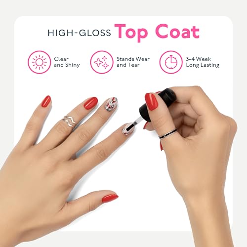 SUNUV Gel Nail Polish Kit with UV Light for Nails SUN2C 16 Colors Gel Polish Sets, Base and Top Coat with 8 PCS Manicure Tools Gift for Women (SUN2CRoseAll-16ColorsUS)