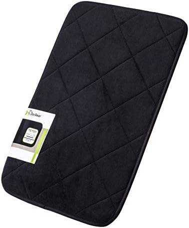 Bathroom Rugs Non Slip Bathroom Mats Memory Foam Bath Mat Best Rugs for Bathroom Soft Absorbent Bathroom Carpet by DocBear(Black,Size:W 17"x L 24")