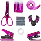 Tinc Mini Stationery Set Pink – Tape Dispenser, Scissors, Stapler, Hole Punch view 3