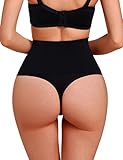 Lelinta Women High-Waisted Thong Body Shaper Boyshorts Control Brief,Black,2XL(Fit For Waist:32.3