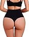 Lelinta Women High-Waisted Thong Body Shaper Boyshorts Control Brief,Black,2XL(Fit For Waist:32.3