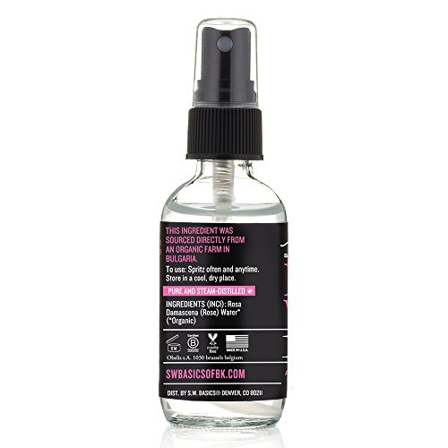 S.W. Basics Rosewater Spray (1.8 fl. oz.) - Organic Hydrating Face Spray