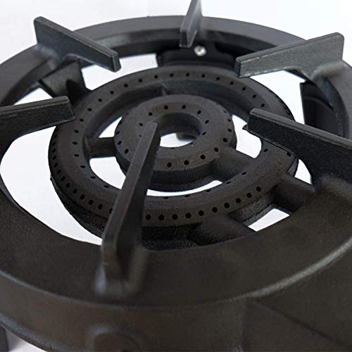 MEVA Gasstel Triglav, Gietijzer, 9.8 Kw, 4 Voeten, 3 Kranen, Zwart - Image 3