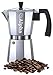 Alpha Coffee 6-Cup Stovetop Espresso Maker Moka Pot With Extra Large Handle To Prevent Burns