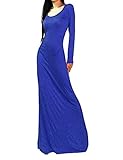 L'ALYSSE Women's Slim Fit Long Sleeve Scoop Neck Casual Backless Dresses