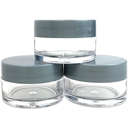 Beauticom 36 Pieces 20G/20ML Round Clear Jars with Gray Lids for Make Up Powder, Eyeshadow Pigments, Lotion, Creams, Lip Balm, Lip Gloss, Samples - BPA Free
