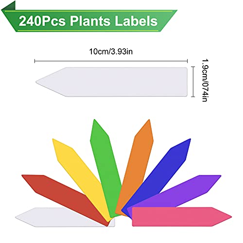 𝟮𝟰𝟬𝗣𝗰𝘀 𝟴 𝗖𝗼𝗹𝗼𝗿 𝗣𝗹𝗮𝗻𝘁 𝗟𝗮𝗯𝗲𝗹𝘀, GOXAWEE 4'' PVC Plant Tags for Nursery