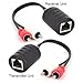 Stereo RCA Audio Balun Extender Over Cat5 Cat5E Cat6 Cable Max 250FT