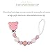 H&L Baby Pacifier Clips BPA Free Silicone Beads Teething Chain Blankets, Drool Bibs, Binky, Teether, Soother Holder for Boys&Girls Shower Gift (Pink)
