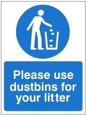 weewen Please Use Dustbins for Your Litter Sign Decorative Signs Metal Aluminum Sign Gift Wall Sign Safety Sign
