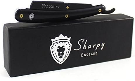 Professional Shaving Gift Set Black Handle Straight Wet Shaving Cut Throat Razor - Barber Razor - Premium Quality - Stylish Handle Razor - Salon Razor - Safety Razor - Gift Box + Luxury Storage case