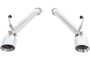 EXTREME ONLINE STORE Replacement For 2009-2021 Nissan Z34 370Z STAINLESS STEEL ANODIZED SILVER Muffler Delete Axle Back 4.5" Double Wall Dual Tips Exhaust EXT-MD005-2