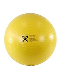 Cando Deluxe ABS inflable pelota de ejercicio, Capacidad de peso de 450 lb, 18 pulgadas, Amarillo, 1