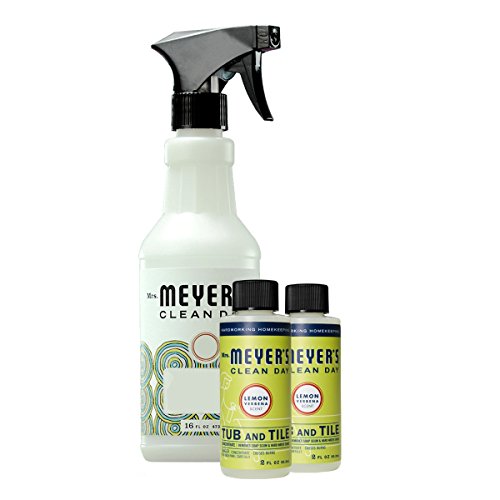 Mrs. Meyer's Tub and Tile Cleaner Concnetrate Variety Pack, 1 Empty Foaming Trigger Bottle, 2 Tub and Tile Concentrate Lemon Verbena , 3 CT