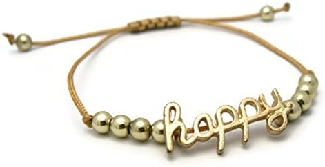 APECTO Style Simple Gold Tone Plated Beads Bracelet Adjustable