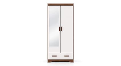 Urban Ladder Miller 2 Door Wardrobe With Mirror And Drawer Finish