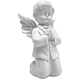 Asng Cherubs Angels Resin Garden Statue Figurine, Adorable Angel Sculpture Memorial Statue, Indoor Outdoor Home Garden Decoration (Praying Cherub-boy)