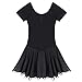Arshiner Girls' Dance Leotard Ruffle Sleeve (130(Age for 5-6Y), Black(FBA)) Black(fba) 13(Age for 5-6Y)