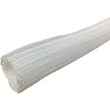 Electriduct 1/2" Hook Self Closing Braided Wrap Sleeving - 25 Feet - White