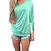 2017 Hot Shirt! AMA(TM) Women Sexy Lace Half Sleeve Loose Casual T-shirt Blouse Tops (M, Green)