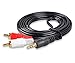 RCA Splitter Cable, FolioGadgets 3.5mm to 2 RCA Male to Male Audio Auxiliary Adapter Stereo Y Splitter Cable - Supports iPod, iPhone, iPad, TV, Home/Car Stereo - 5ft