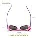 RIVBOS Rubber Kids Polarized Sunglasses With Strap Glasses Shades for Boys Girls Baby and Children Age 3-10 RBK002 （Pink Mirror Lens）