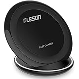 PLESON Fast Wireless Charger 2 Coils QI Fast Wireless Charging Pad Stand for Samsung Galaxy Note 8 S8 Plus S8+ S8 S7 Edge Note 5 and Standard Charge for iPhone X iPhone 8 iPhone 8 Plus-No AC Adapter