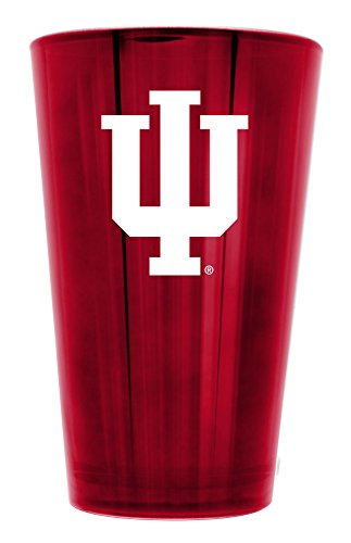 NCAA Indiana Hoosiers 16oz Glass Glacier Highball with Solid Finish