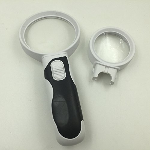 Fan-Ling LED Magnifying Glass 10X + 5X Illuminated 2 Lens Best Magnifier Set with Lights for Seniors,Magnifying Glass Reading Aid Lens,Ideal for Reading Small Prints & Low Vision