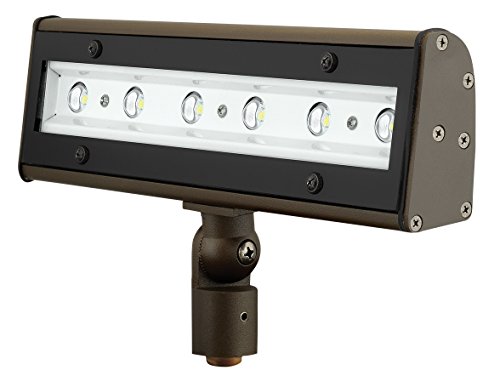 Hubbell Outdoor Lighting ALFW6LU5KBZPC 11-watt Wide Beam LED Adjustable Forward Throw Wallpack  with Photo Control, 120-277-volt, Bronze