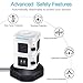 Power Strip Tower GLCONN Multi Surge Protector Tower Desk Power Station with 4 USB Ports 6 Plug Outlets + 6ft Wireless Charging Spin Tower for Multiple Devices