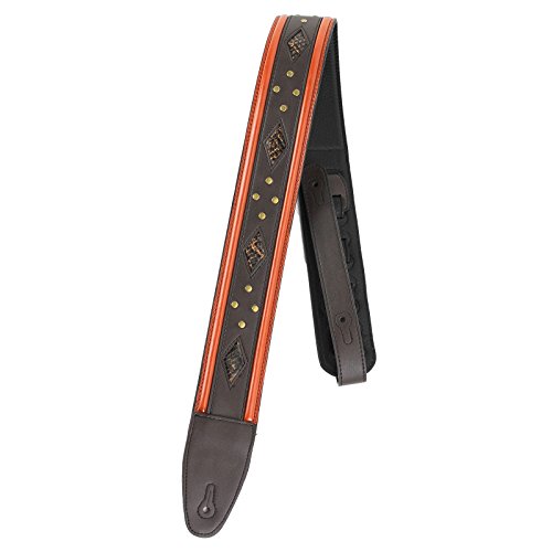 Walker & Williams GTR-10 Dark Brown with Python Diamond Inserts & Brass Rivets
