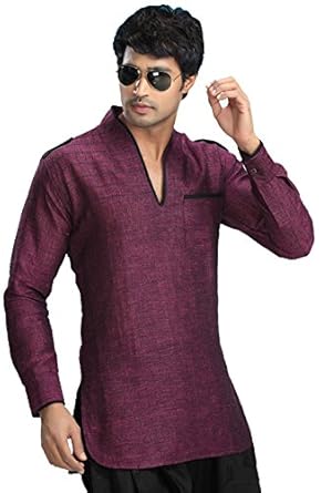 kurta linen magenta menswear