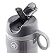 Pogo BPA-Free Plastic Water Bottle with Flip Straw, 40 oz, Grey