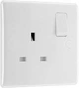 BG Electrical Nexus 800 Series Single Switched Power Socket 13A 821DP White view 1