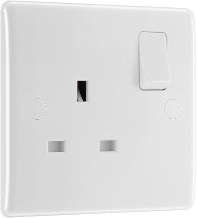 BG Electrical Nexus 800 Series Single Switched Power Socket 13A 821DP White