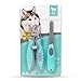 TC Joy Dog Nail Clippers and Trimmer - Nail File Set For Safe At Home Grooming - Razor Sharp Blades, Safety Lock & Non-Slip Handles - Ideal for Small Medium Large Breeds, Light Blue