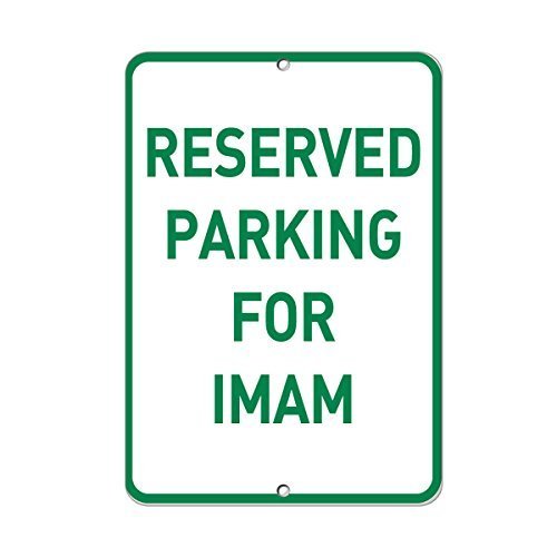 Leiacikl22 Aluminum Metal Sign Reserved Parking For Imam Parking Sign Aluminum Metal Sign 9 in x 12 in