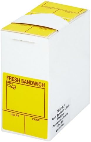 Sándwich fresco Etiquetas 66x54mm 500 (paquete de 8 x Sgl): Amazon.es: Hogar