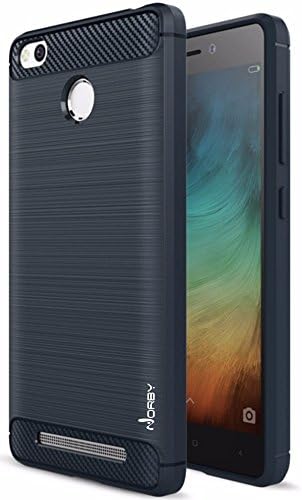 Norby Rugged Armor With Advanced Resilient Shock Proof Carbon Fiber Design Back Cover Case for Xiaomi Redmi 3s Prime (Navy Blue)