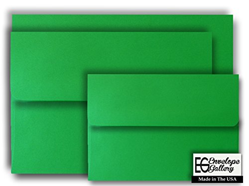 Holiday Green 50 Boxed A1 Envelopes (3-5/8 X 5-1/8) for 3-3/8 X 4-7/8 Response Enclosure Invitation Announcement Wedding Shower Communion Christening Cards by The Envelope Gallery - Thumbnail 3