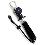 Sportsun Portable Fish Lip Grabber Gripper Tool Fish Holder Stainless Steel Fishing Tackle up to 15kg, Color Black
