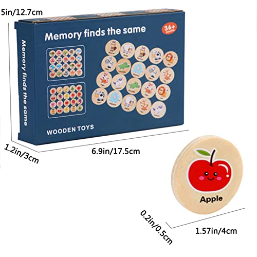 Wooden Memory Game for Kids.20PC Memory Matching Games for Toddlers 24