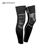 4ucycling Wind Proof Thermal Fleeced Breathable Cycling Leg warmers sleeves,black,L