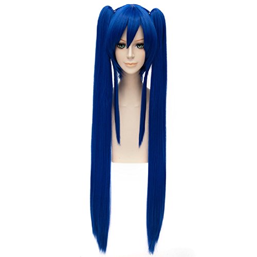 Fairy Tail Wendy Marvell Long Straight Blue Twin Ponytail Costume Cosplay Wig